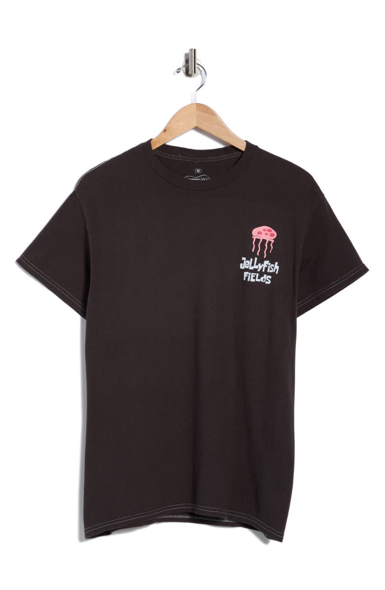 Ripple Junction SpongeBob Jellyfish Fields Graphic T-Shirt, Alternate, color, Pigment Dye Black