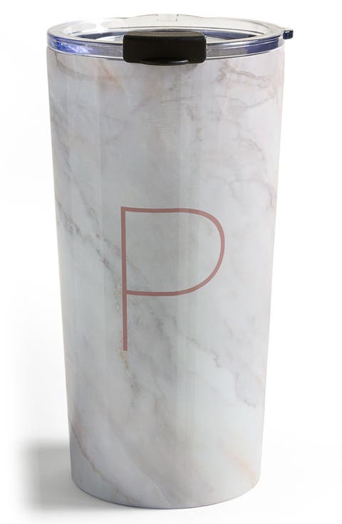 Marbled Monogram Travel Mug