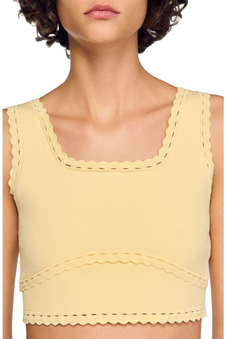 Knit crop top, Alternate, color, Butter