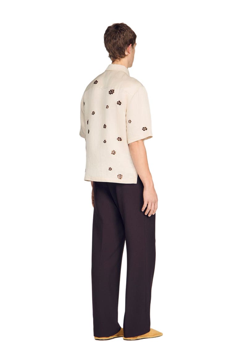 Loose-fit floral shirt, Alternate, color, Ecru