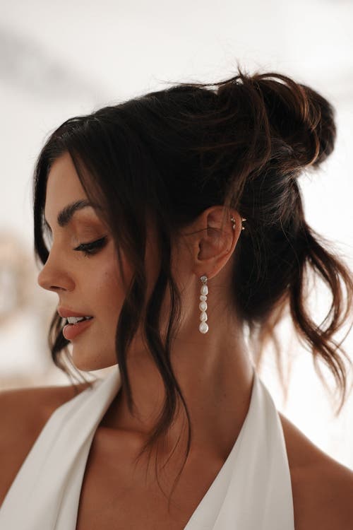 Untamed Petals Selena Pearl Drops In Metallic