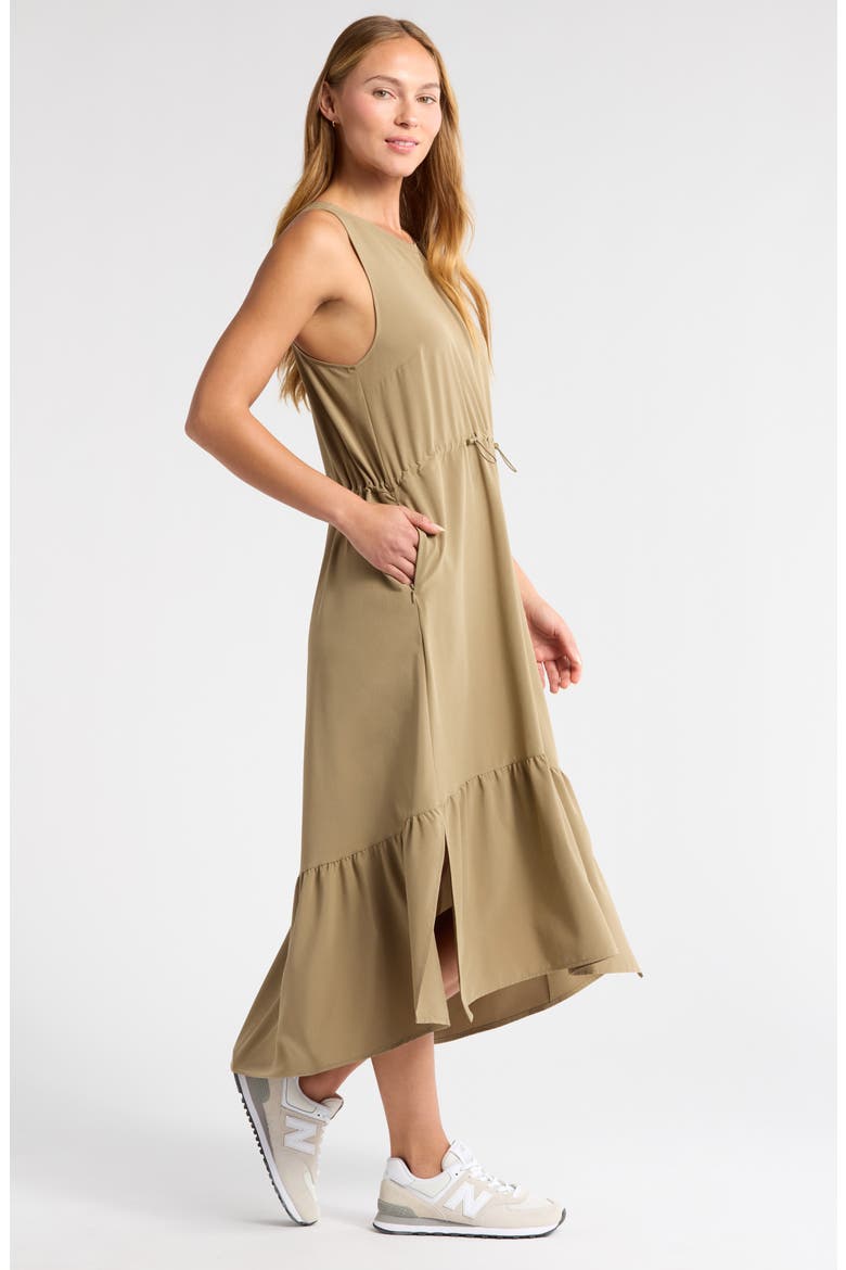 Pursuit Tiered Midi Dress, Alternate, color, OLIVE COVERT
