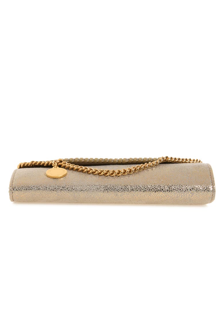 Falabella Faux Leather Continental Wallet on a Chain, Alternate, color, PYRITE
