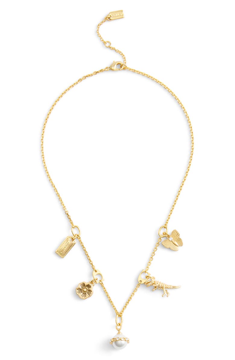 COACH Mixed Charms Necklace, Alternate, color, 