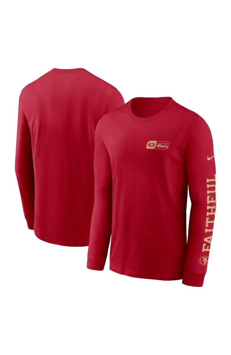 Nike Men's Nike Scarlet San Francisco 49ers All Out Long Sleeve T-Shirt, Main, color, Scarlet