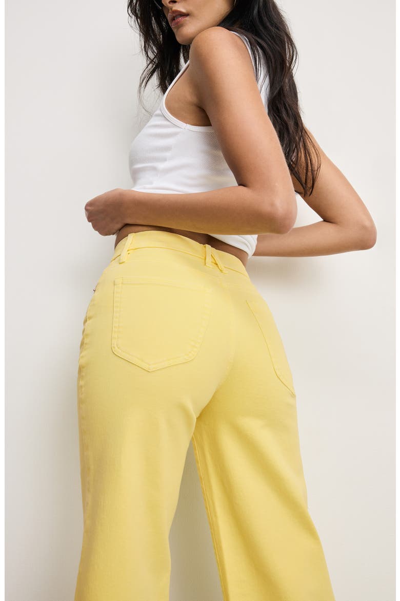 Good Waist Crop Palazzo Jeans, Alternate, color, LEMON003