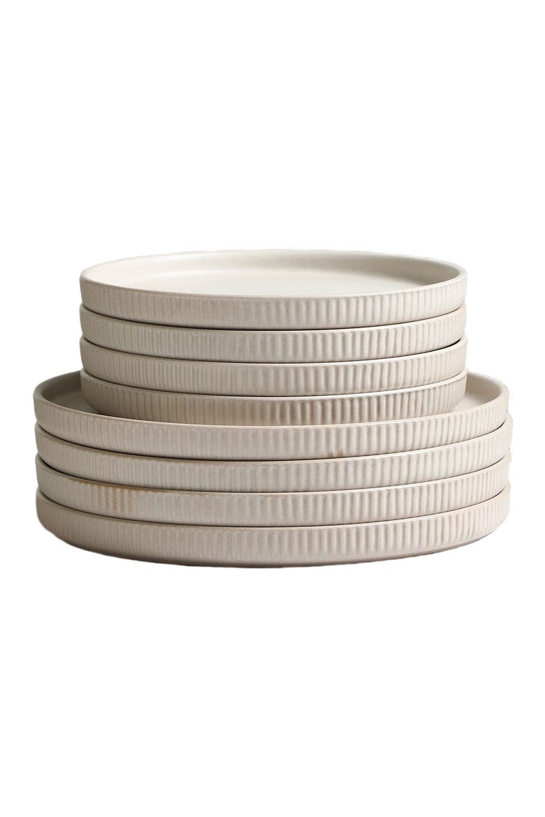Haven Stoneware 16-Piece  Dinnerware Set with Pasta Bowls, Alternate, color, Beige
