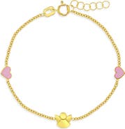 In Season Jewelry 14k Loving Angel Heart Bracelet