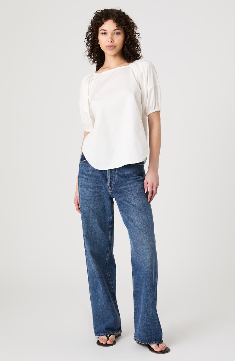 French Connection Alexis Puff Sleeve Cotton Top, Alternate, color, 