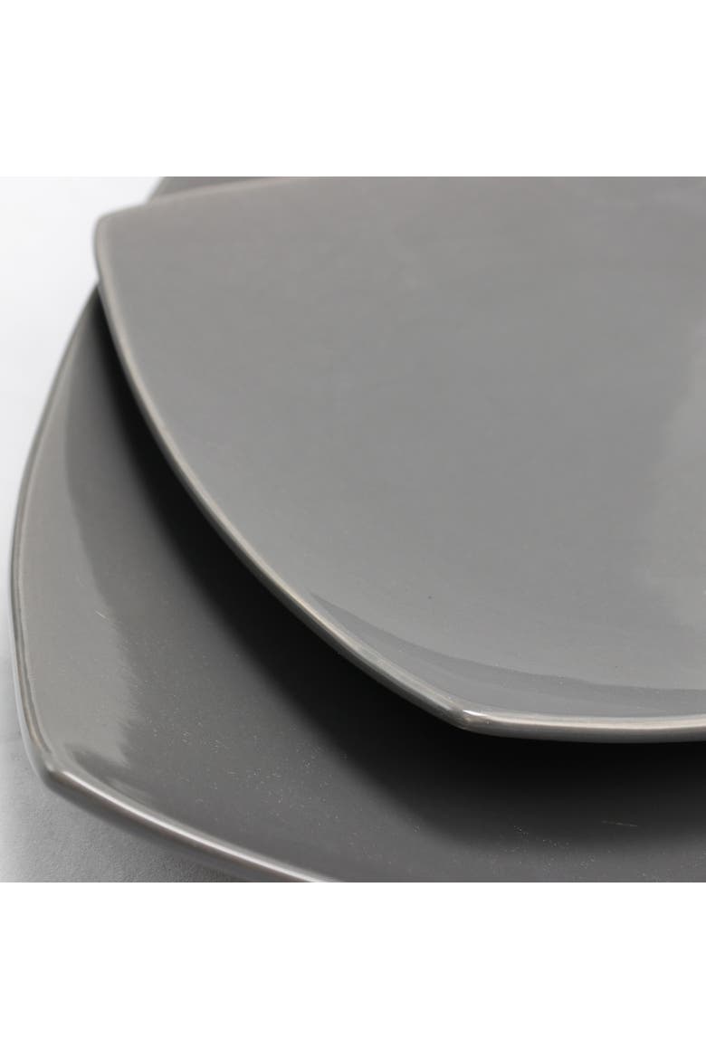 Square Dinnerware Set , Set of 16 Piece, Alternate, color, Grey