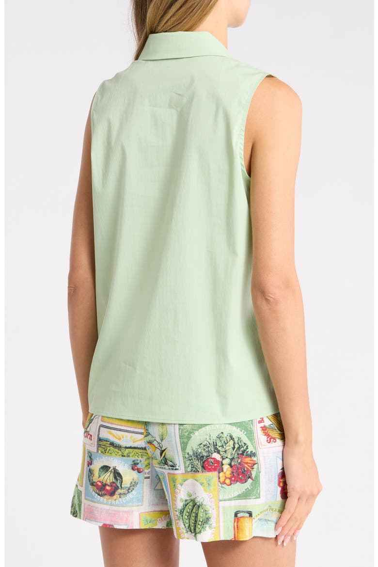 Sleeveless Poplin Polo, Alternate, color, GRASSY GREEN
