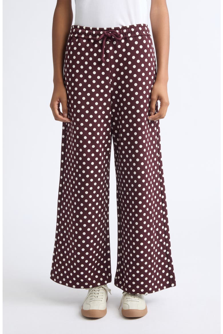Kiki Polka Dot Cotton Drawstring Pants, Main, color, RED