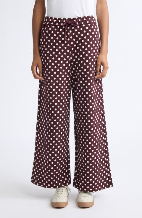 Kiki Polka Dot Cotton Drawstring Pants