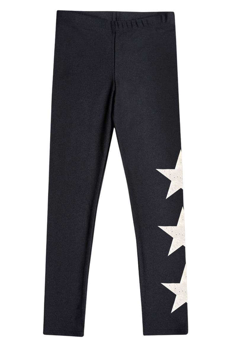 Kids' High Shine Heart Leggings, Main, color, BLACK STARS
