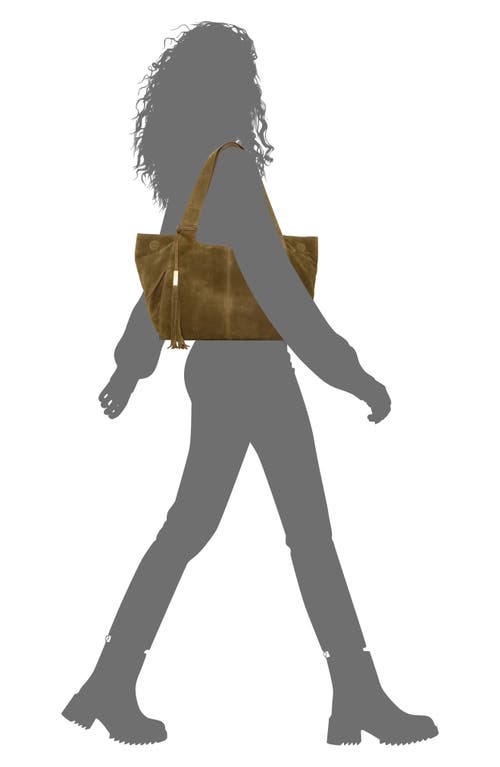 Vince Camuto Aleah Suede Tote In Brown