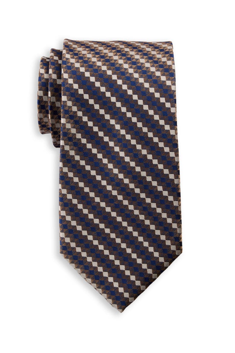 Big & Tall Optical Geometric Tie, Main, color, TAUPE