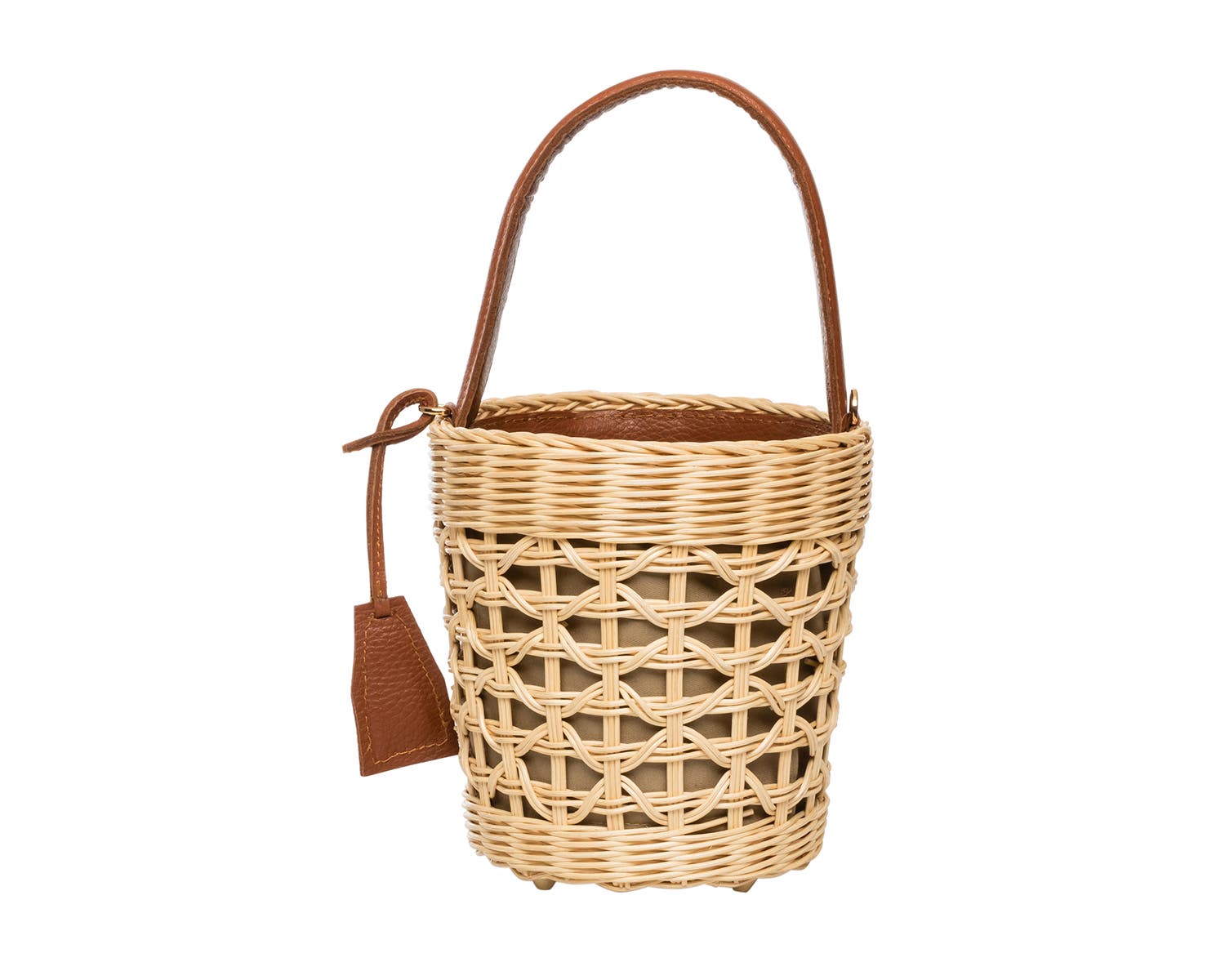 Rafe New York Bianca Bucket Bag, Alternate, color, Natural / Cognac