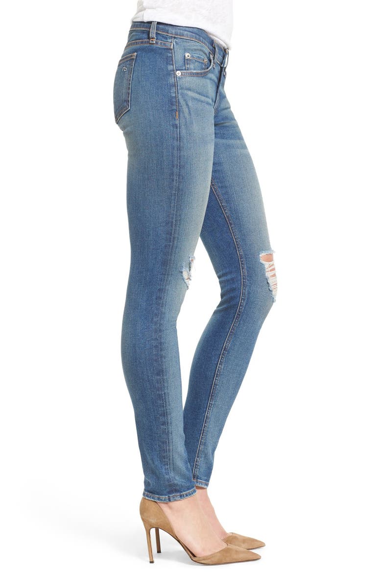Destroyed Skinny Jeans, Alternate, color, CARMINE