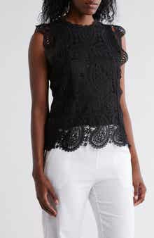 Ellen Tracy Sleeveless Lace Top