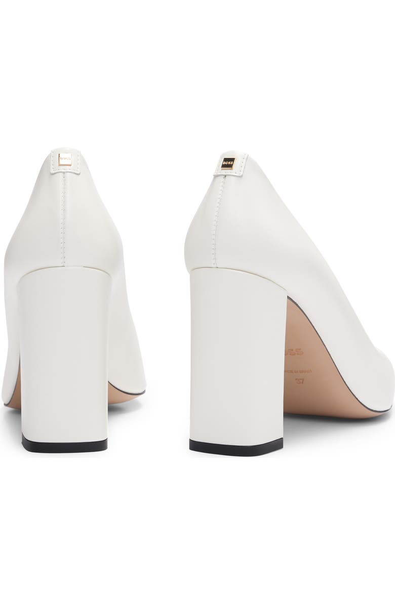 BOSS Janet Block Heel Pointed Toe Pump, Alternate, color, Open Wht