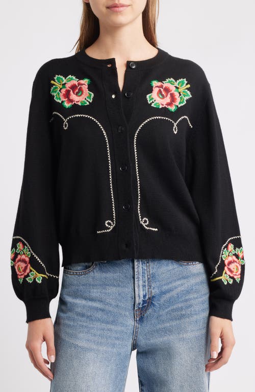 The Great The Rose Western Cardigan In Black
