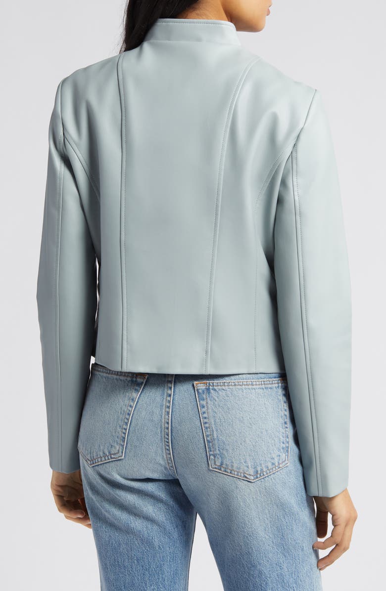 Via Spiga Faux Leather Jacket, Alternate, color, Dove Grey