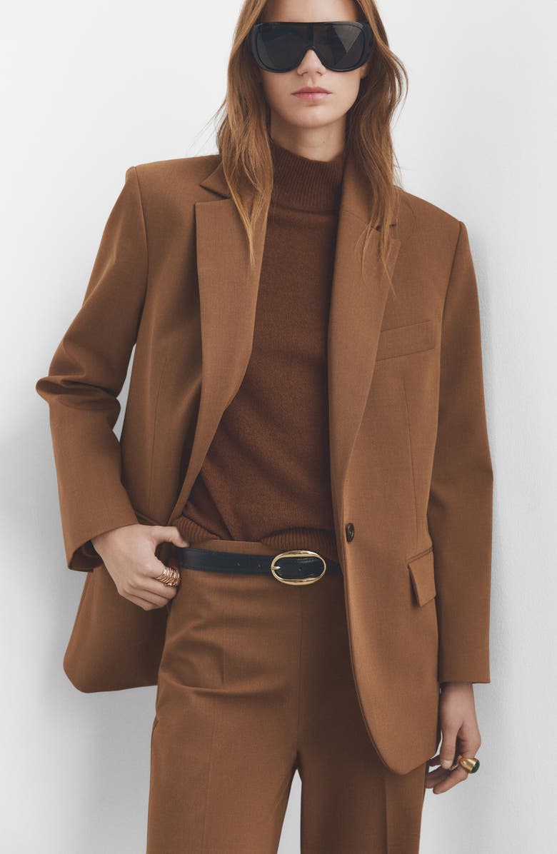 MANGO Milano Wide Leg Pants, Alternate, color, Caramel