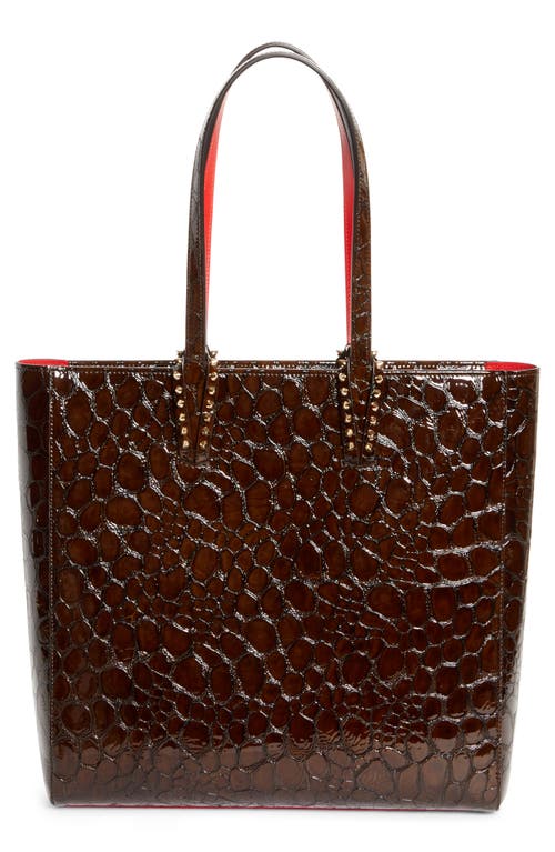 Christian Louboutin Cabata Soft Croc Embossed Leather North/south Tote Bag In Multi
