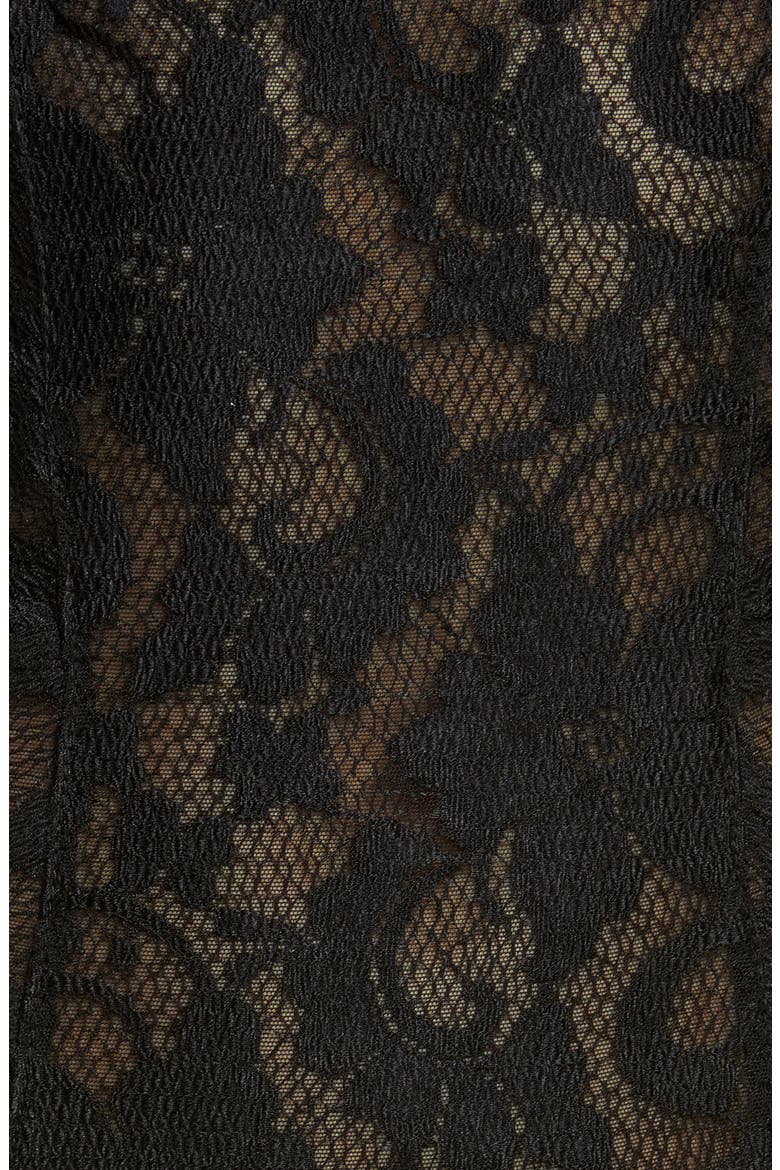 Floral Lace Underwire Teddy, Alternate, color, BLACK