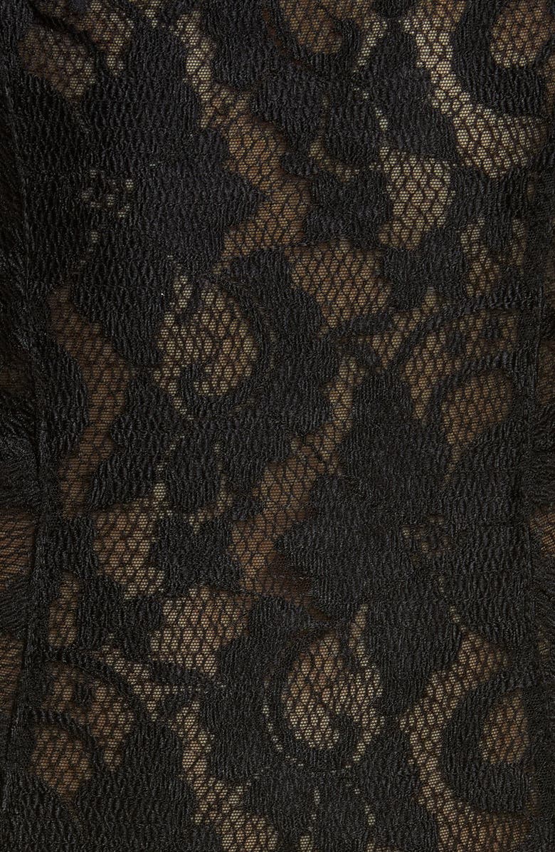 Coquette Floral Lace Underwire Teddy, Alternate, color, Black