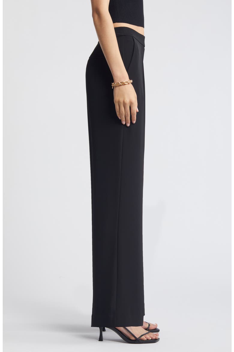 Pleated Wide Leg Pants, Alternate, color, BLACK