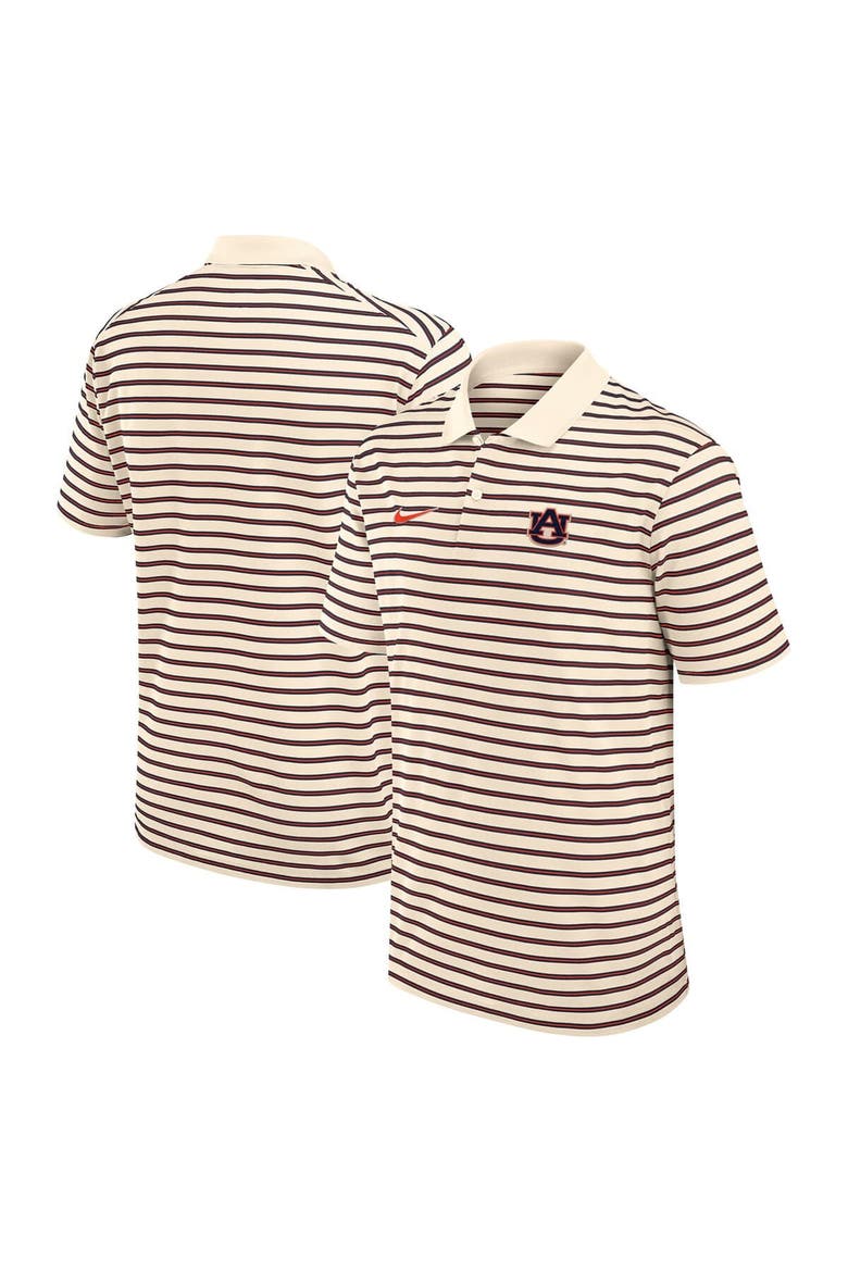 Men's Nike Tan Auburn Tigers Solid Foundation Striped Dri-FIT Polo, Alternate, color, Tan