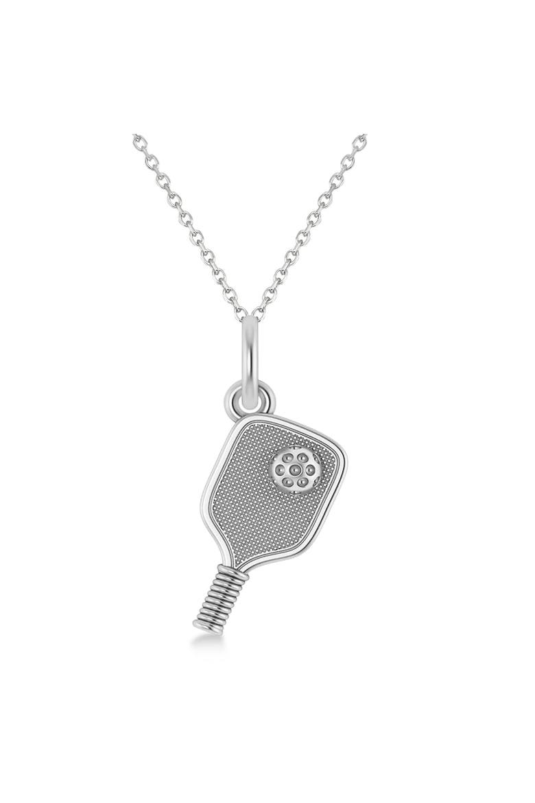 Womens Pickleball Paddle Pendant Necklace 14K, Main, color, white gold