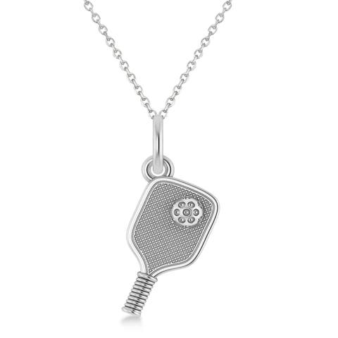 Pickleball Paddle Pendant Necklace 14K