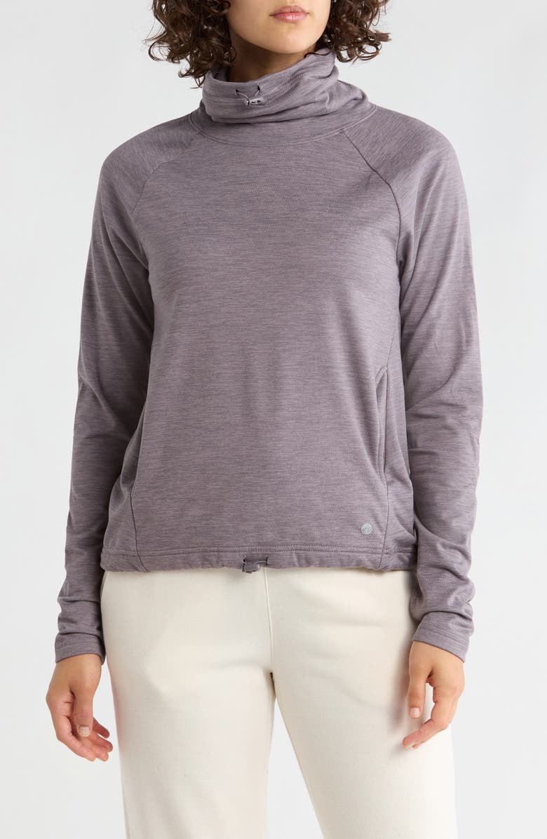 APANA Zephyr Cowl Neck Sweatshirt, Main, color, Grey Wing Heather