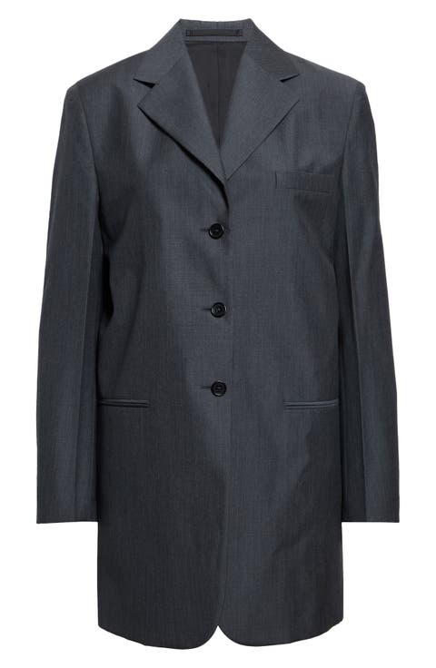 Single Breasted Tailored Wool & Mohair Jacket