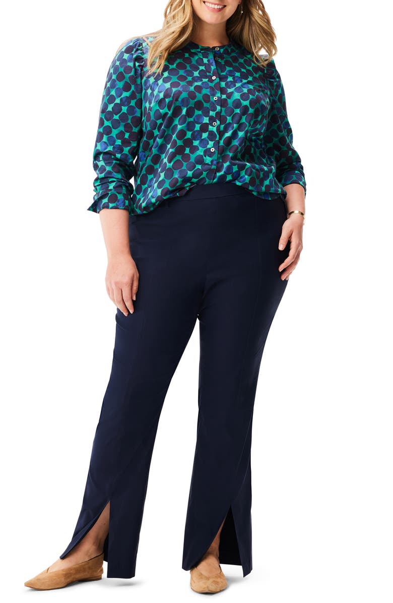 NIC+ZOE Ocean Dot Stretch Cotton Sateen Top, Alternate, color,