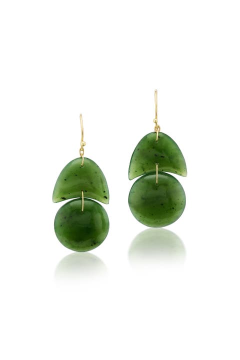 Jade Tiny Arp Drop Earrings
