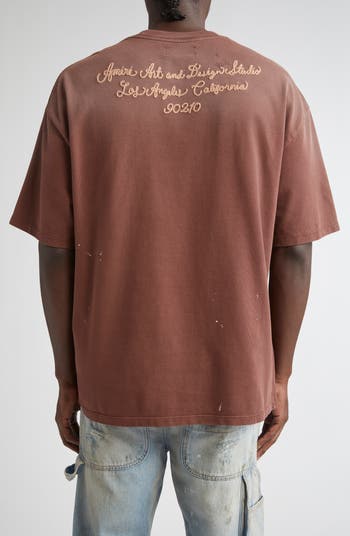 AMIRI Design Studio Embroidered Paint Splatter Oversize T
