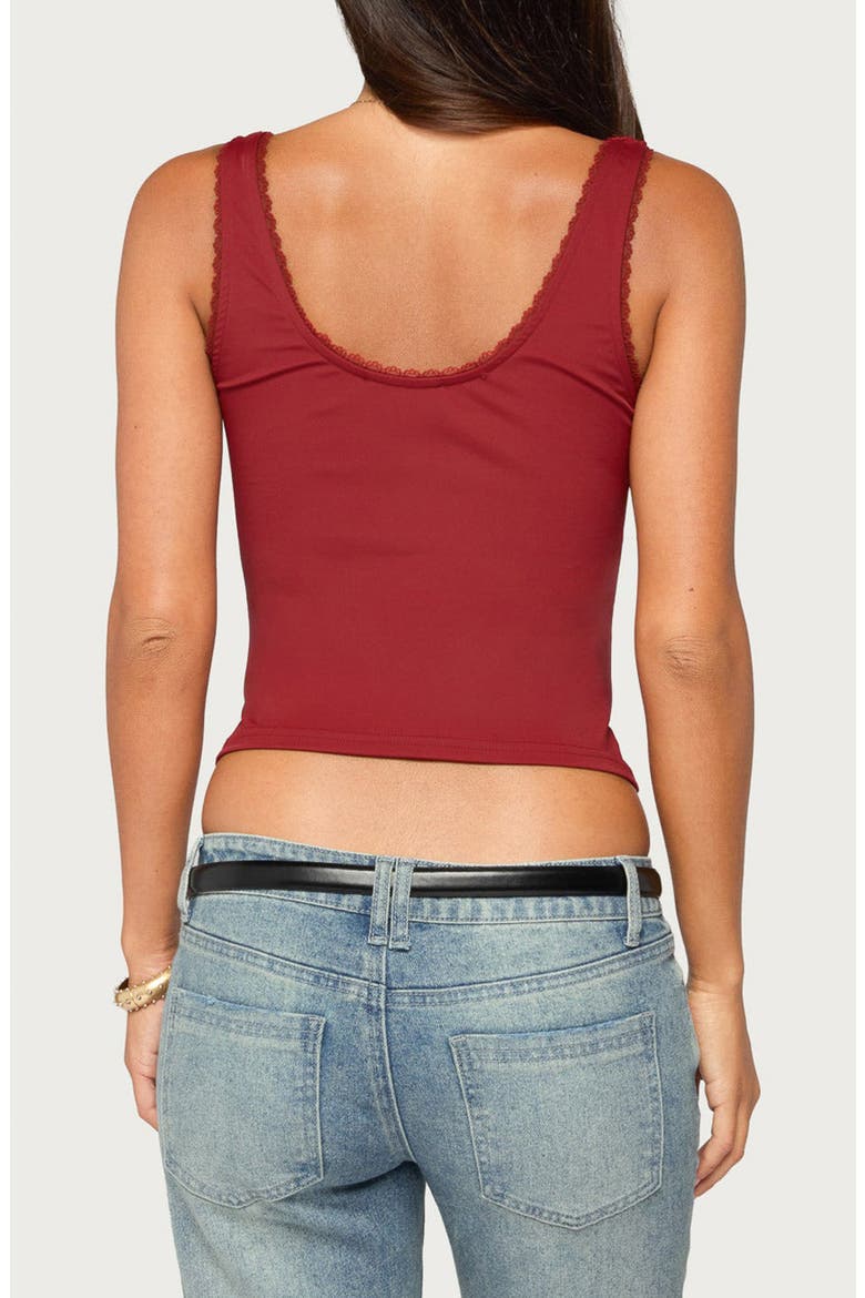 Rali Lacey V-Neck Tank Top, Alternate, color, RED