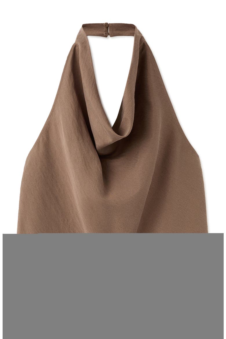 Cowl Halter Neck Top, Alternate, color, BROWN