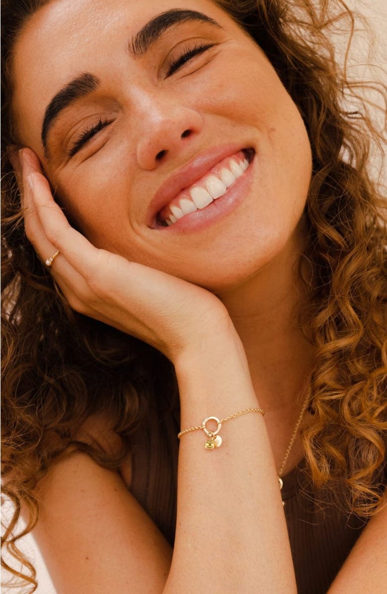 MADE BY MARY Rolo Charm Bracelet with CZ Link Lock, Alternate, color, Silver