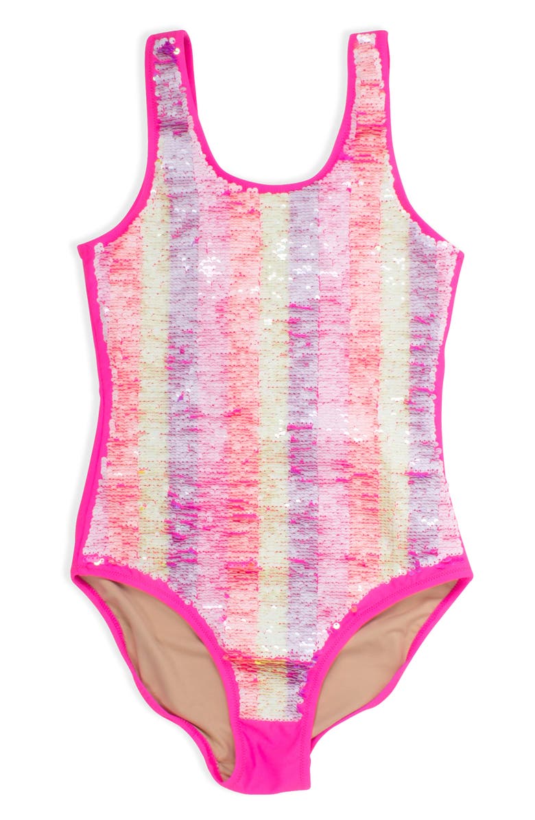 Shade Critters Flip Sequin Stripe One-Piece Swimsuit, Alternate, color, 