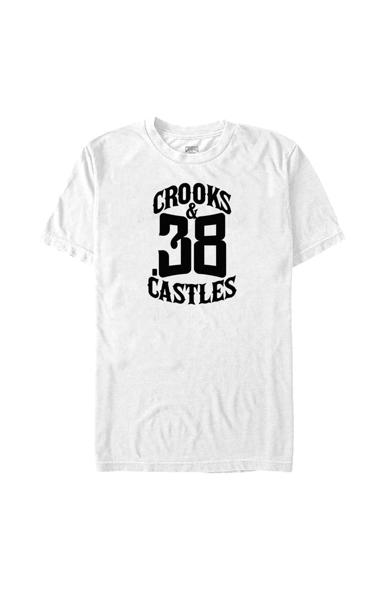 Crooks & Castles Men's Crooks & Castles Number Logo  Graphic T-Shirt, Main, color, White