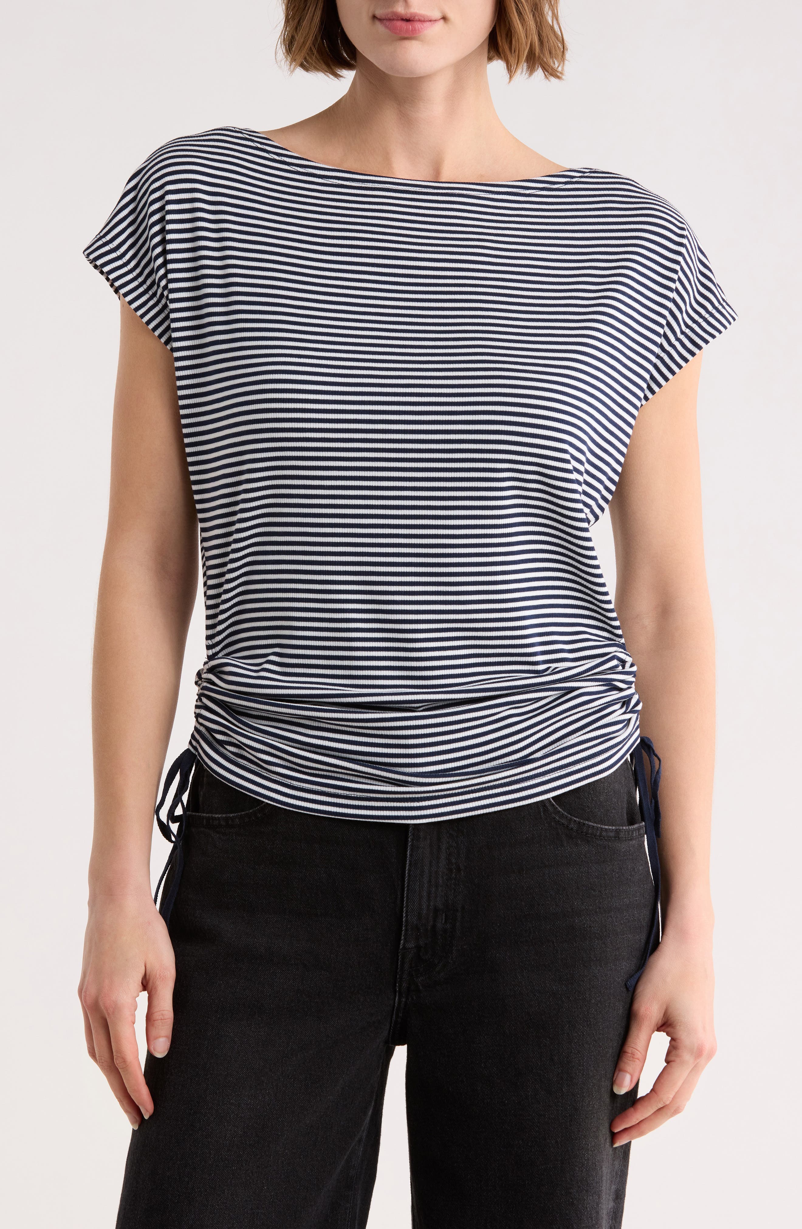 Stripe Rib Ruched T-Shirt - image 5