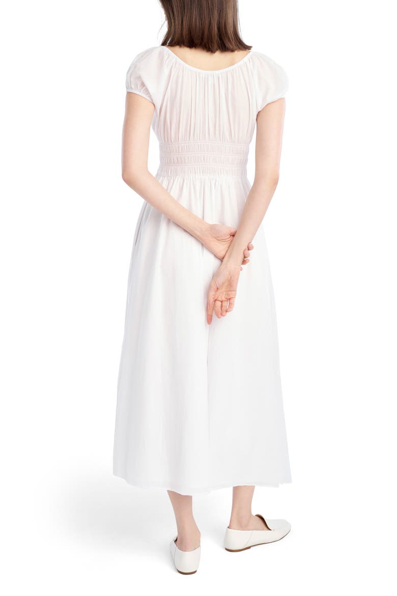 The Swoon Smocked Midi Dress, Alternate, color, WHITE