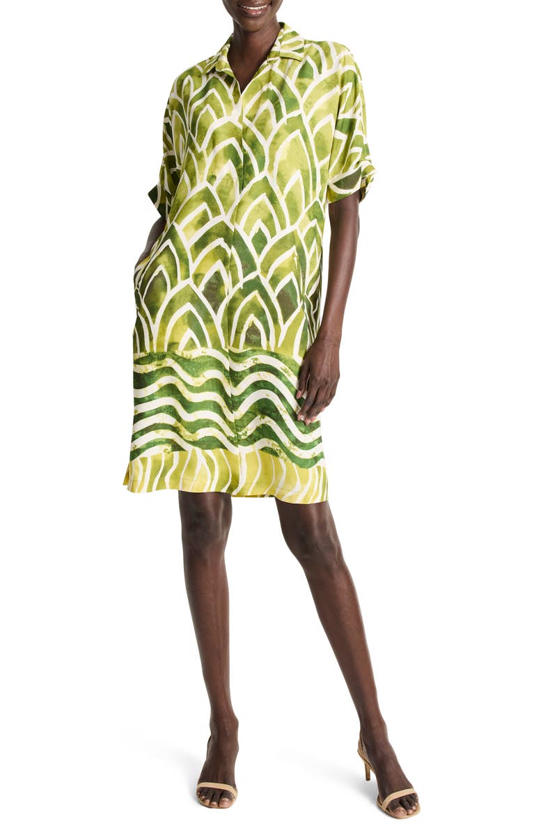 NIC+ZOE Abstract Print Shift Dress, Main, color, 