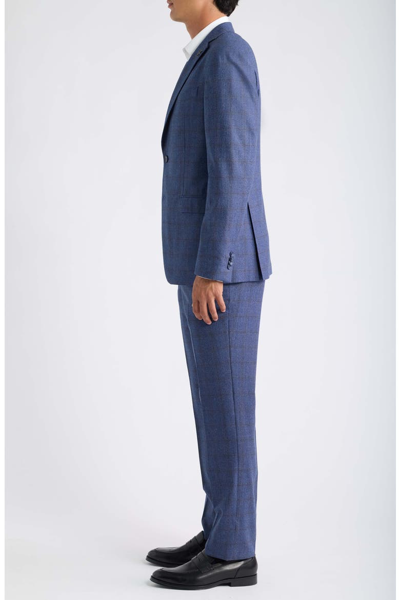Bleecker Windowpane Stretch Wool Suit, Alternate, color, BLUE
