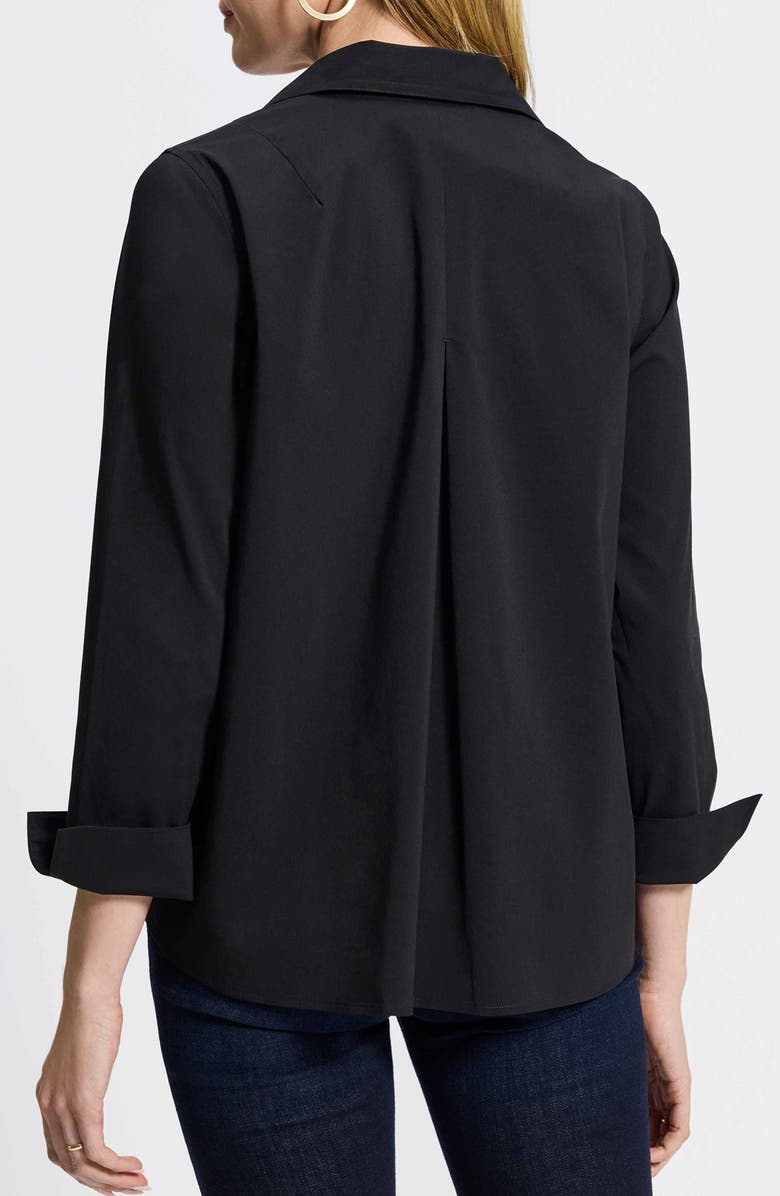 Foxcroft Agnes Split Cuff Popover Blouse, Alternate, color, Black