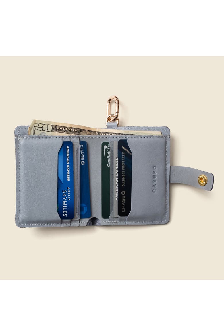Wallet with Snap and Key Ring, Alternate, color, Ice Blue